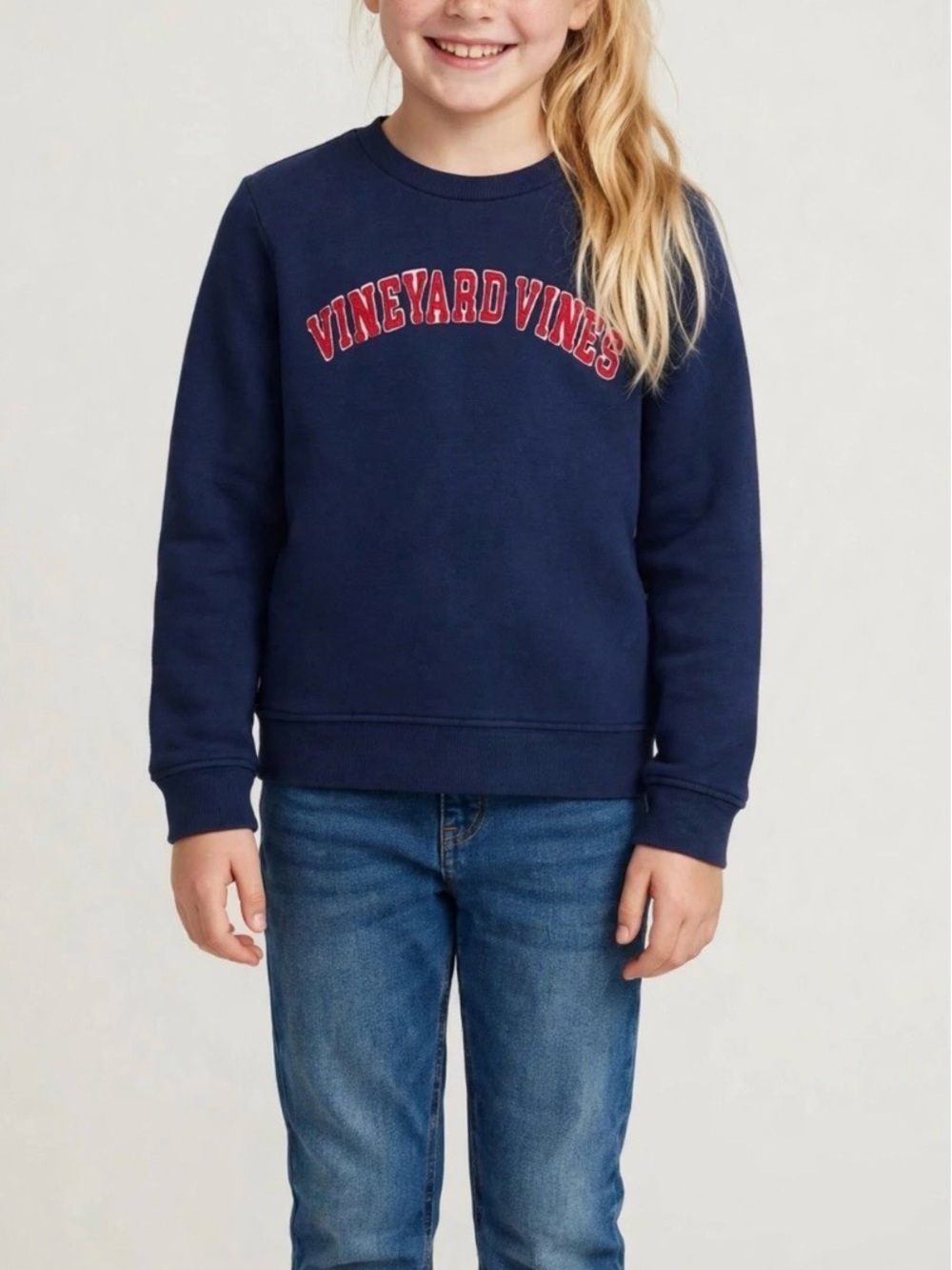 Vineyard Vines Navy Blue Graphic Sweatshirt Size S (8-10)